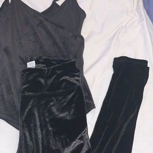 Black velvet tracksuit